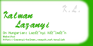 kalman lazanyi business card